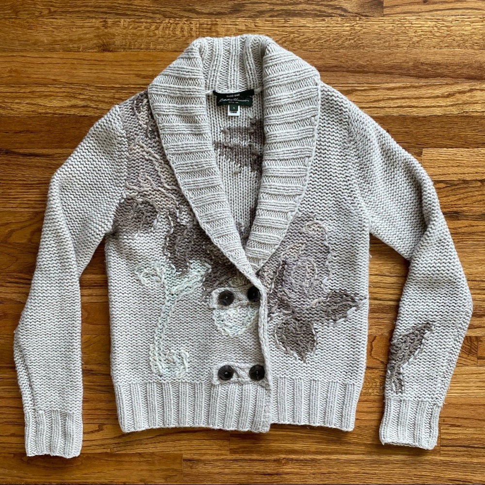 Eddie Bauer Hand Knit Cardigan Sweater